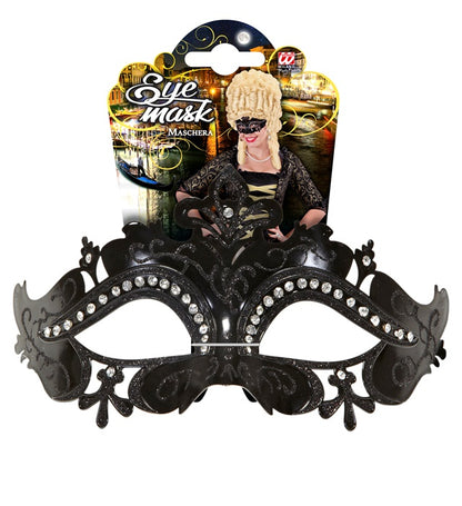 Black Venice Eyemask  And Rhinestones