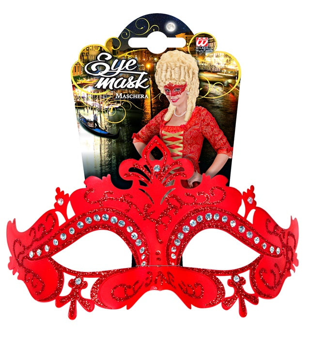 Red Venice Eyemask  And Rhinestones