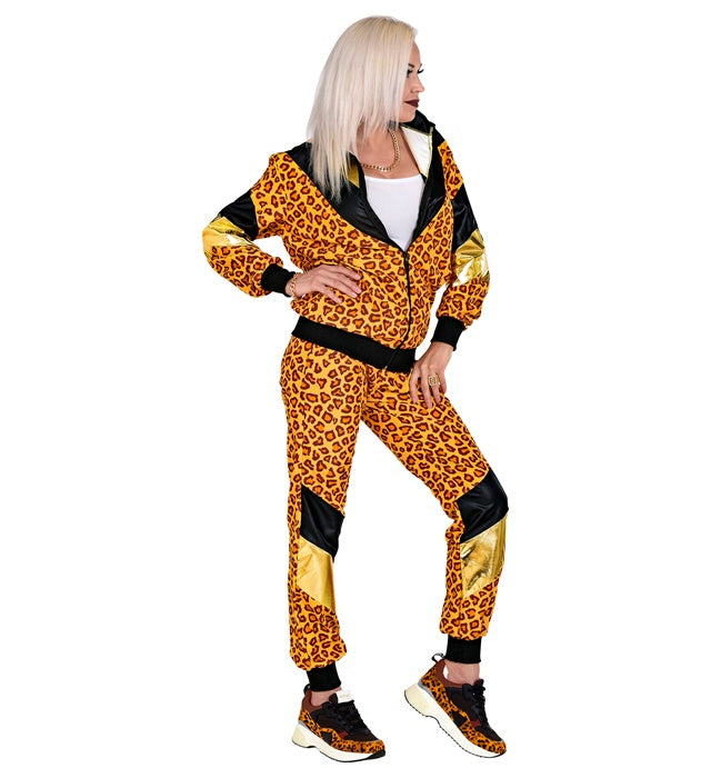 80'S Leopard Shell Suit  Jacket, Pants 