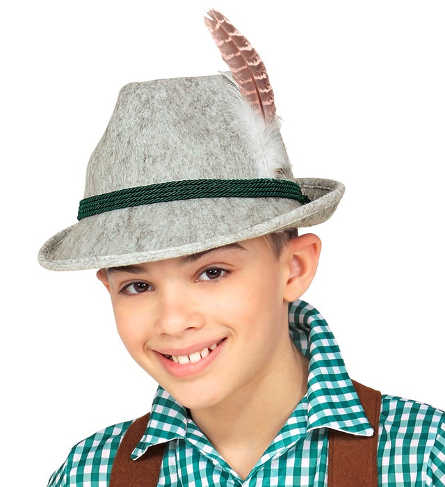 Felt Bavarian Fedora With Feather Child Size
