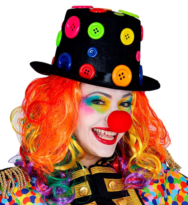 Top Hat With Colored Buttons Felt 15 Cm