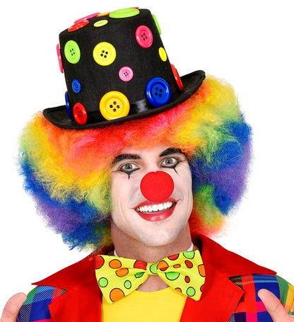Top Hat With Colored Buttons Felt 15 Cm