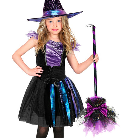 Broom Witch Purple 85 Cm 