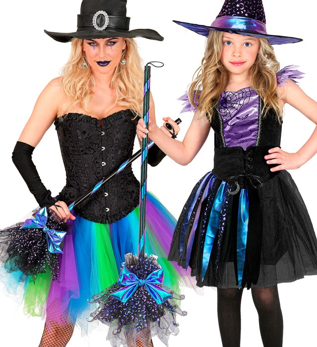 Broom Witch Blue 85 Cm 