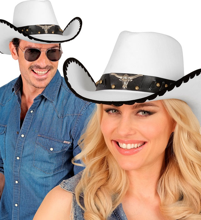 Hat Cowboy Bull Felt White