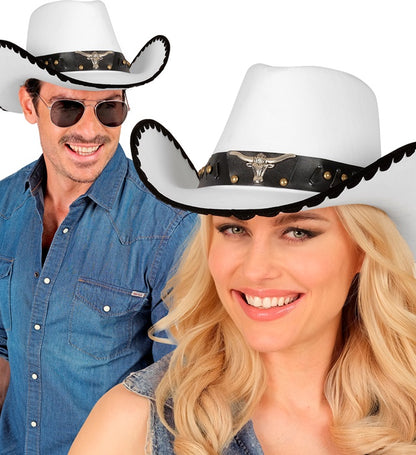 Hat Cowboy Bull Felt White