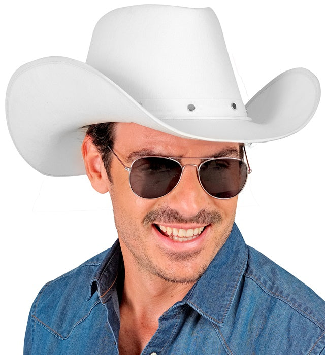 Hat Cowboy Studded Felt White