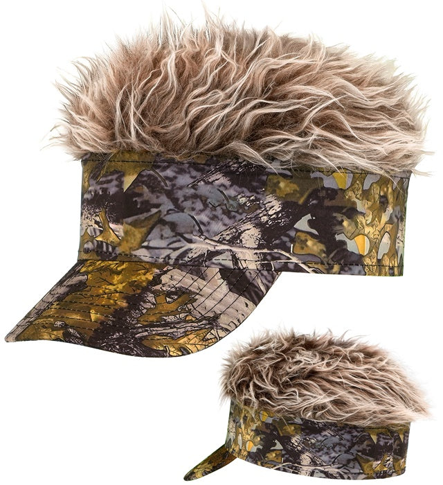 Visor With Plush Hair Camouflage 