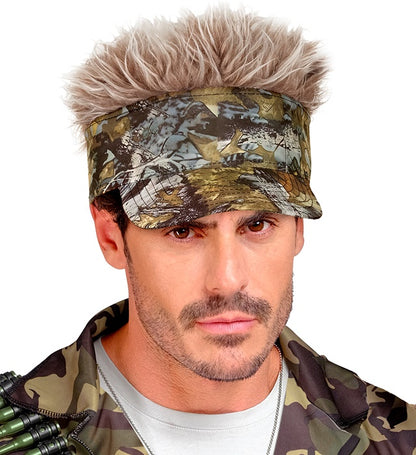 Visor With Plush Hair Camouflage 