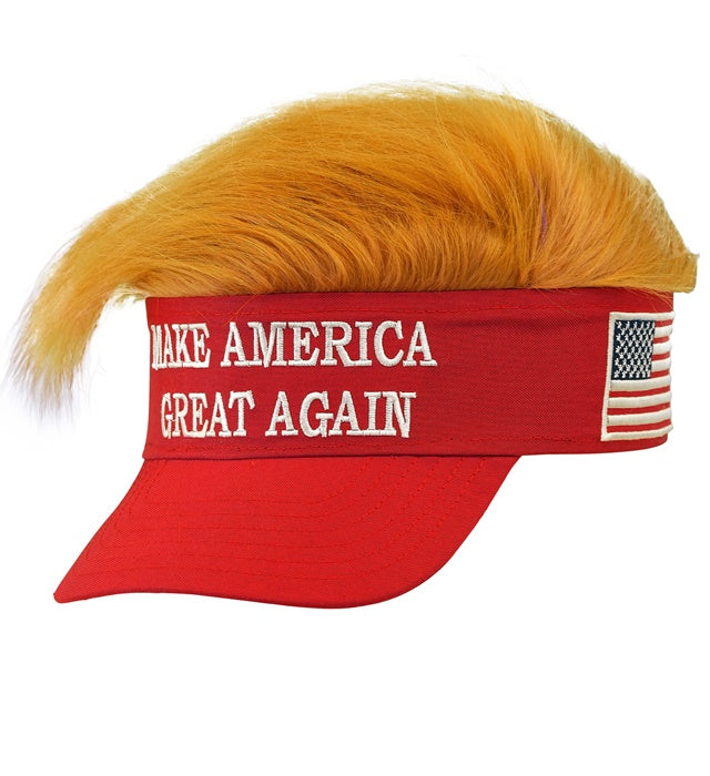 Visor With Plush Hair Make America Great Again 