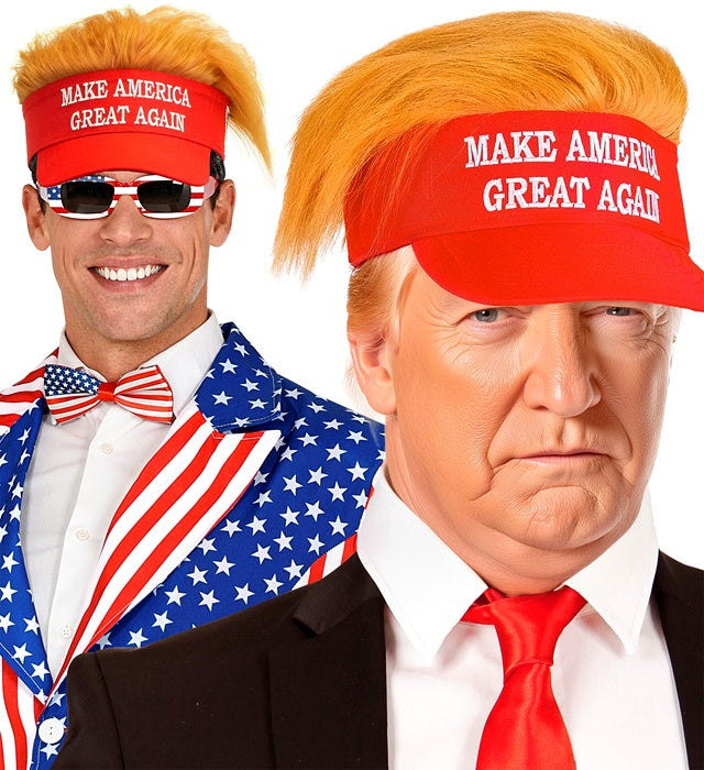 Visor With Plush Hair Make America Great Again 