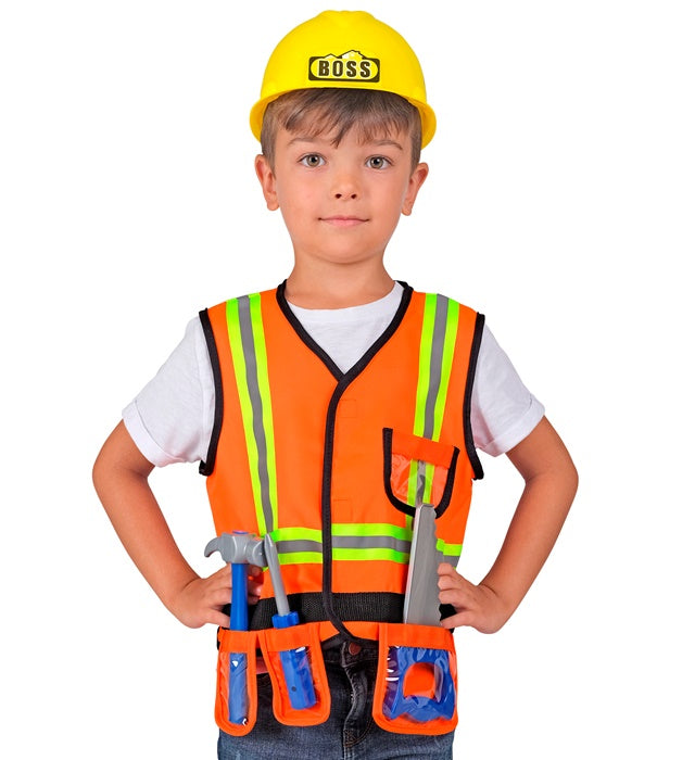 Builder  Vest, Helmet, Saw, Hammer, Screwdriver 