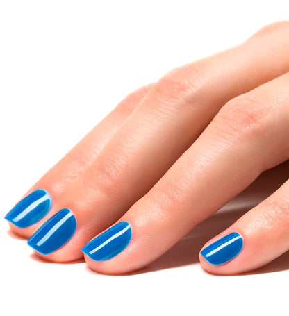 Display Box Of  12 Water Based Peel Off Blue Nail Polishes 8 Ml