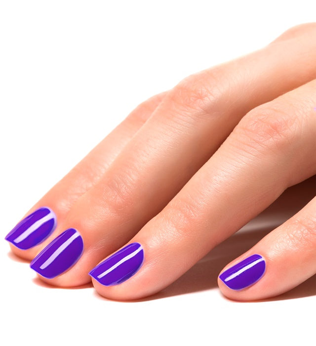 Display Box Of  12 Water Based Peel Off Purple Nail Polishes 8 Ml