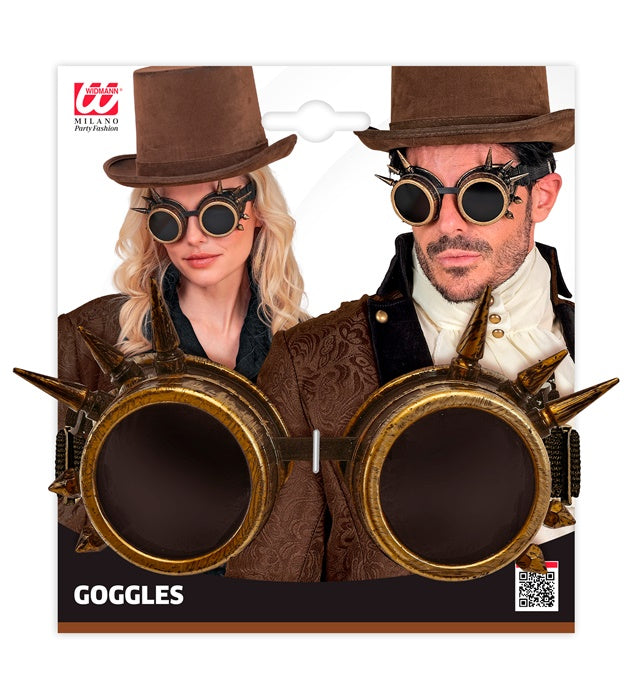 Goggles Steampunk Spiked Antique Gold