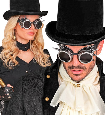 Goggles Steampunk Spiked Antique Silver