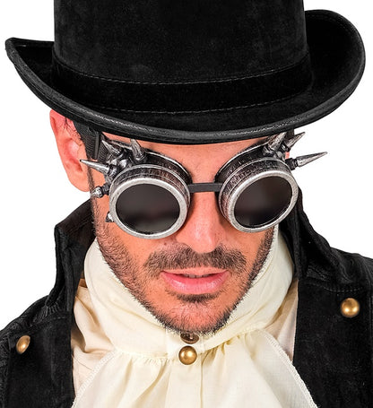 Goggles Steampunk Spiked Antique Silver