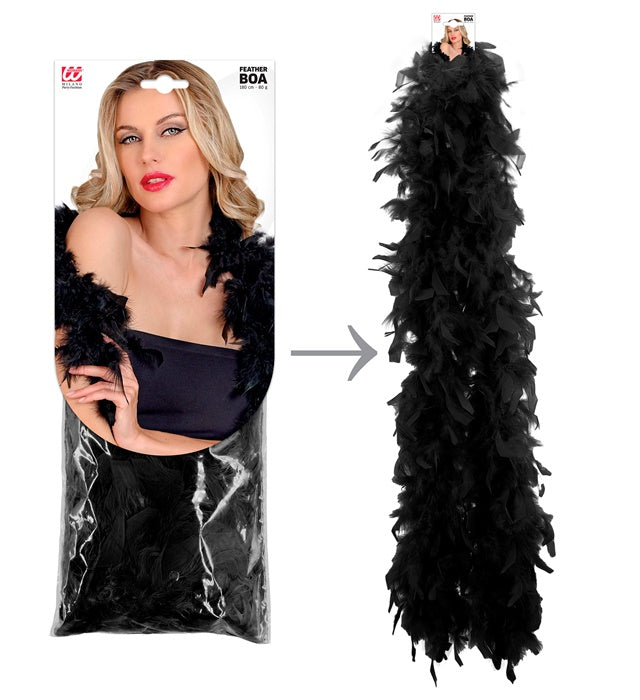 Black Feather Boa - 1,80 M - 80 G