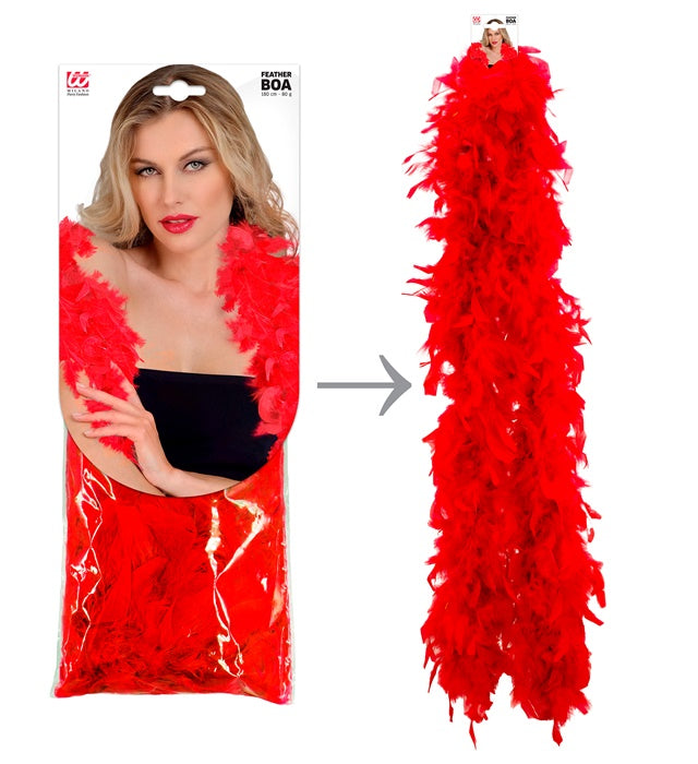 Red Feather Boa - 1,80 M - 80 G