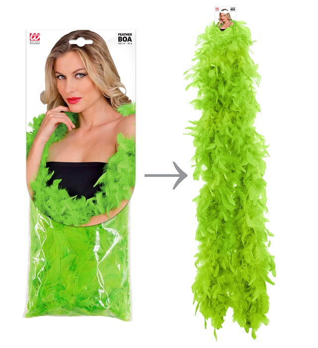 Lime Feather Boa - 1,80 M - 80 G