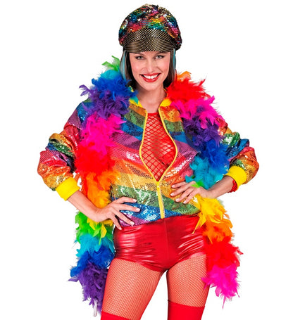 Rainbow Feather Boa - 1,80 M - 80 G