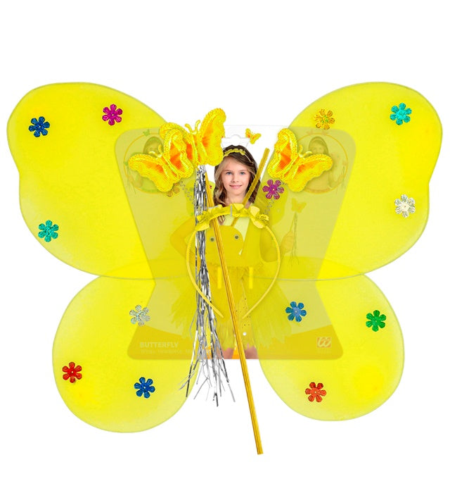 Butterfly Set Yellow  Wings, Headpiece, Magic Wand 