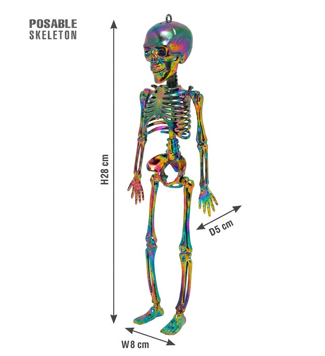Skeleton Posable Metallic Rainbow 28 Cm