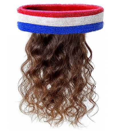 Sweatband Blue-White-Red With Hair