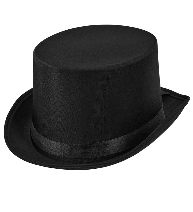 Top  Hat Black Satin 13 Cm - Size 60 Cm
