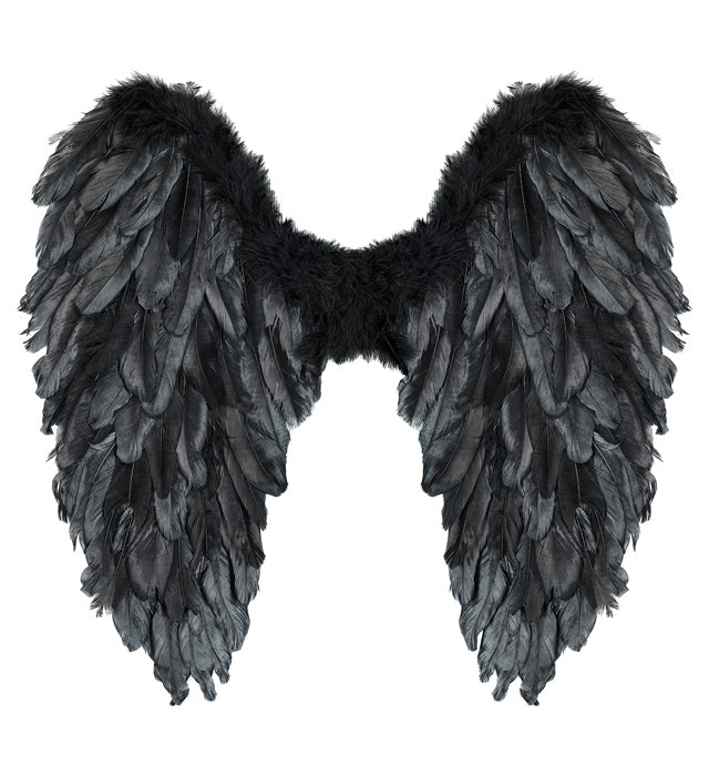 Black Foldable Feather Wings 50X50 Cm