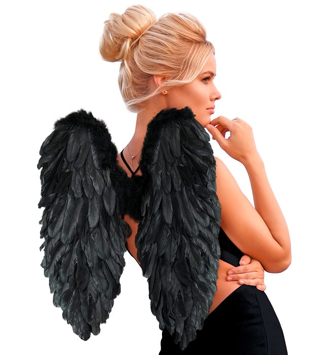 Black Foldable Feather Wings 50X50 Cm