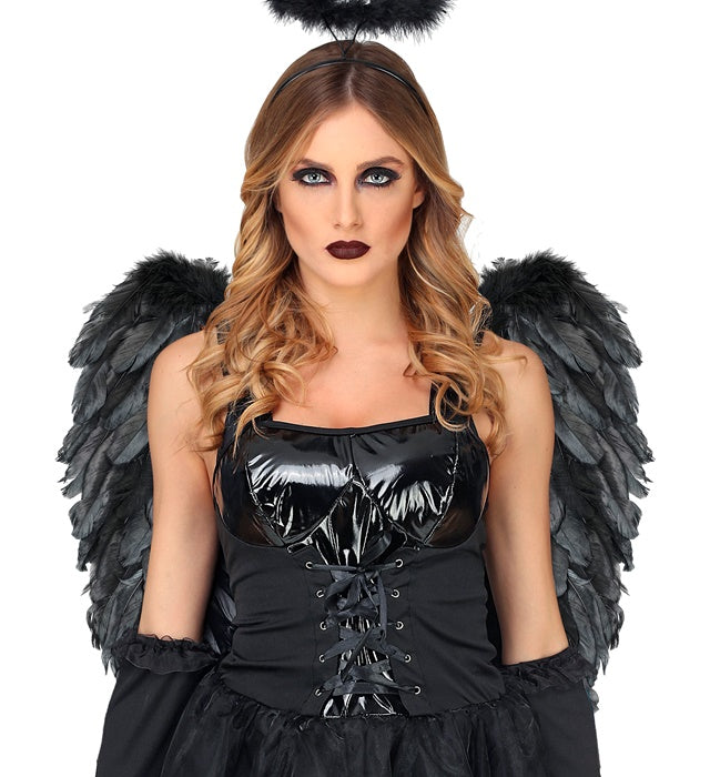 Black Foldable Feather Wings 50X50 Cm