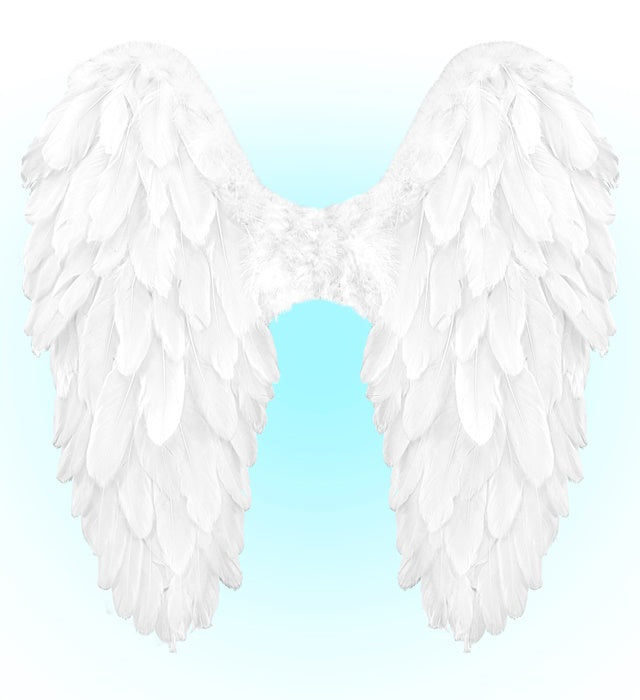 White Foldable Feather Wings 50X50 Cm