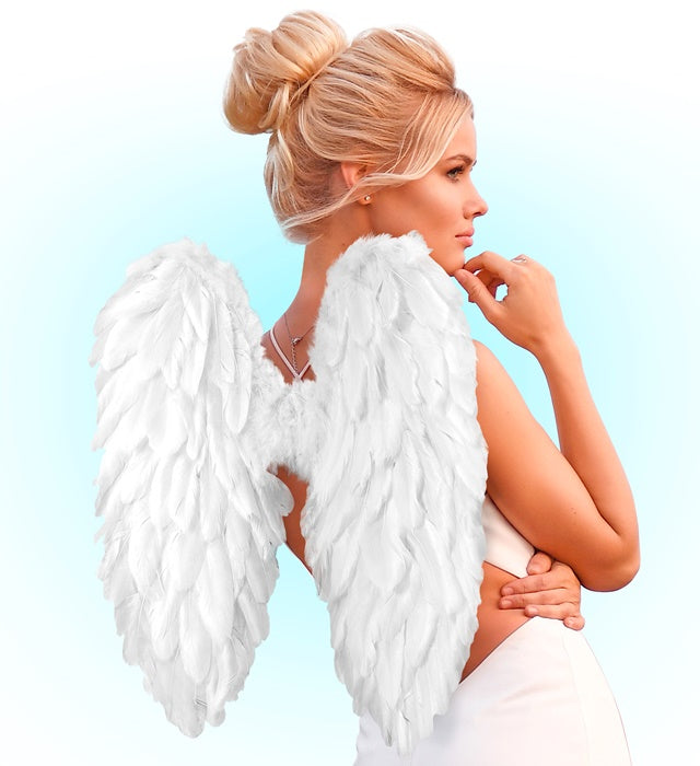 White Foldable Feather Wings 50X50 Cm