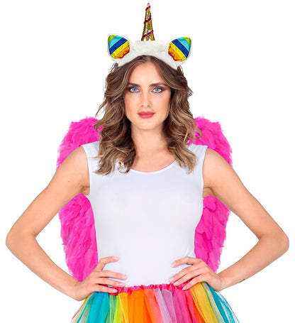 Pink Foldable Feather Wings 50X50 Cm