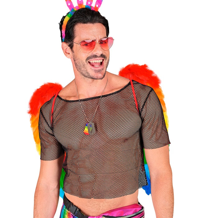 Rainbow Foldable Feather Wings 50X50 Cm