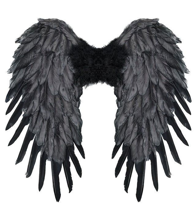 Black Foldable Feather Wings 50X50 Cm