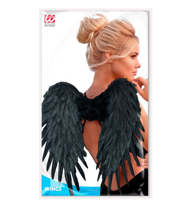 Black Foldable Feather Wings 50X50 Cm