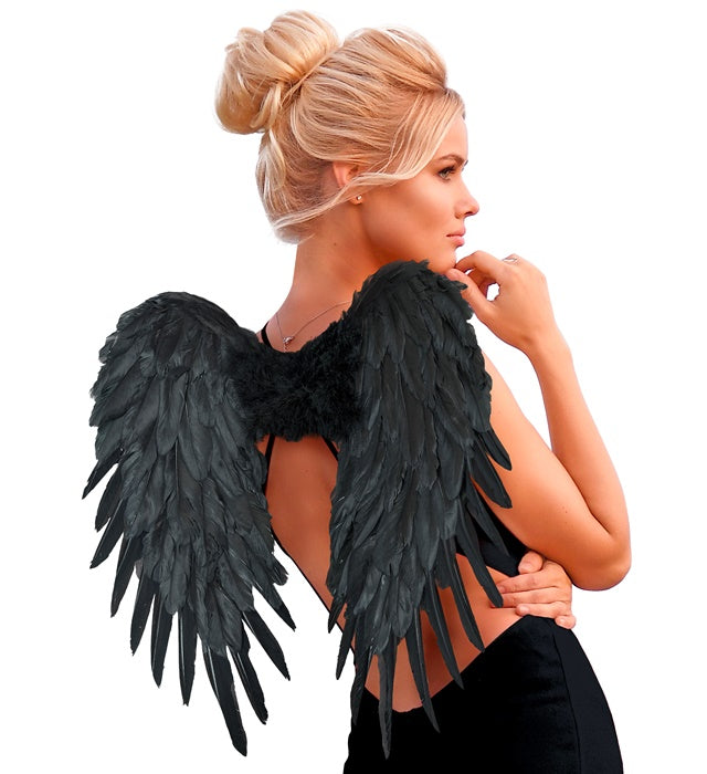 Black Foldable Feather Wings 50X50 Cm