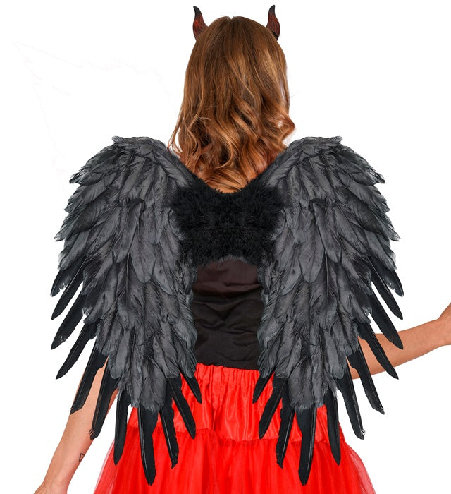 Black Foldable Feather Wings 50X50 Cm