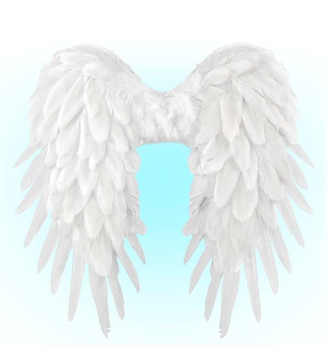 White Foldable Feather Wings 50X50 Cm