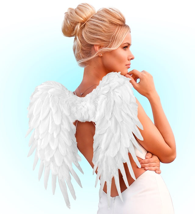 White Foldable Feather Wings 50X50 Cm