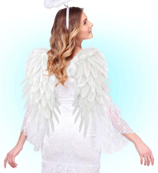 White Foldable Feather Wings 50X50 Cm