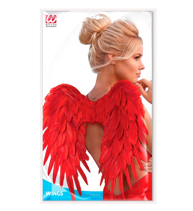 Red Foldable Feather Wings 50X50 Cm