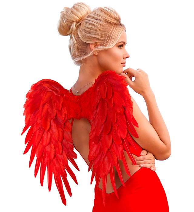 Red Foldable Feather Wings 50X50 Cm