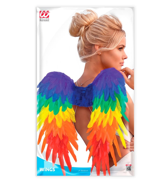 Rainbow Foldable Feather Wings 50X50 Cm