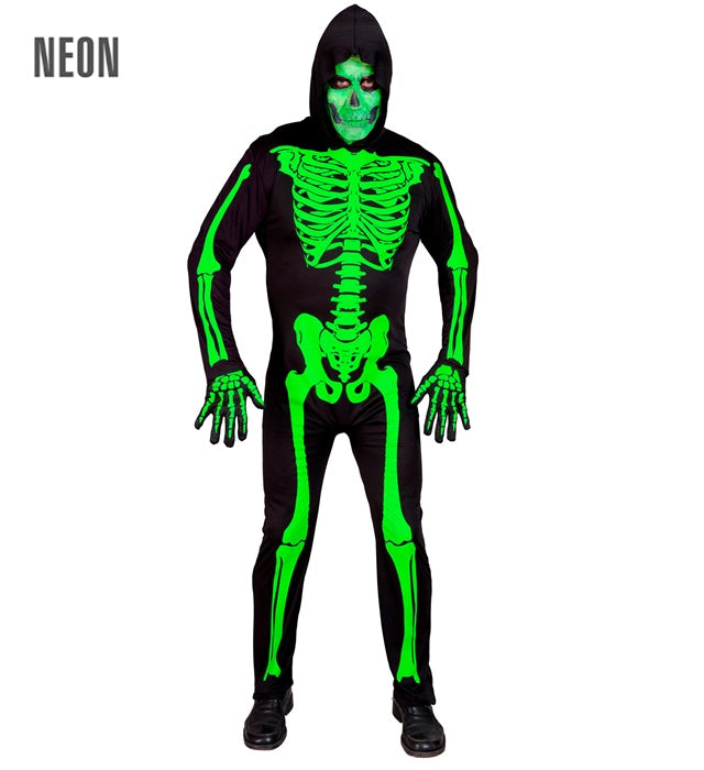 Green Skeleton  Hooded Jumpsuit 