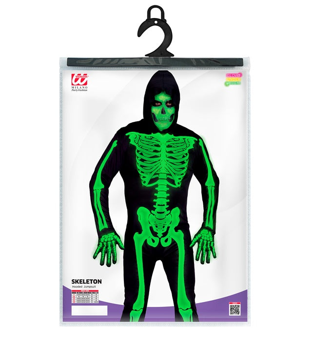 Green Skeleton  Hooded Jumpsuit 