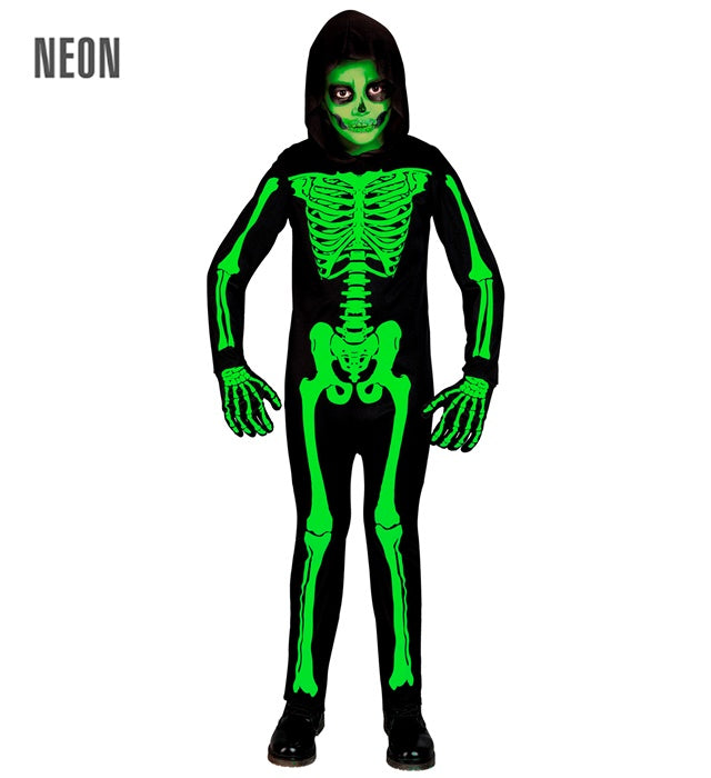Green Skeleton  Hooded Jumpsuit 
