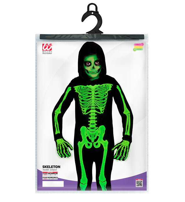 Green Skeleton  Hooded Jumpsuit 